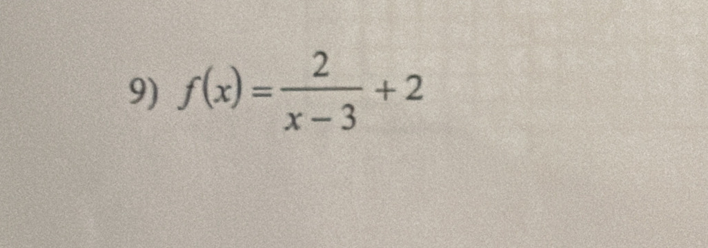 f(x)= 2/x-3 +2