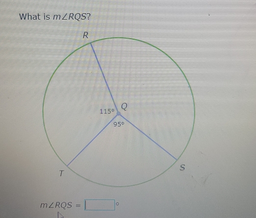 What is m∠ RQS ?
m∠ RQS=□