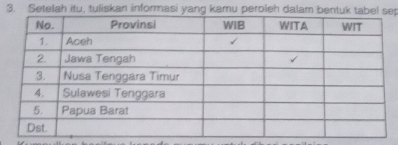 Setelah itu, tuliskan informasi yang kamu peroleh dalam beep