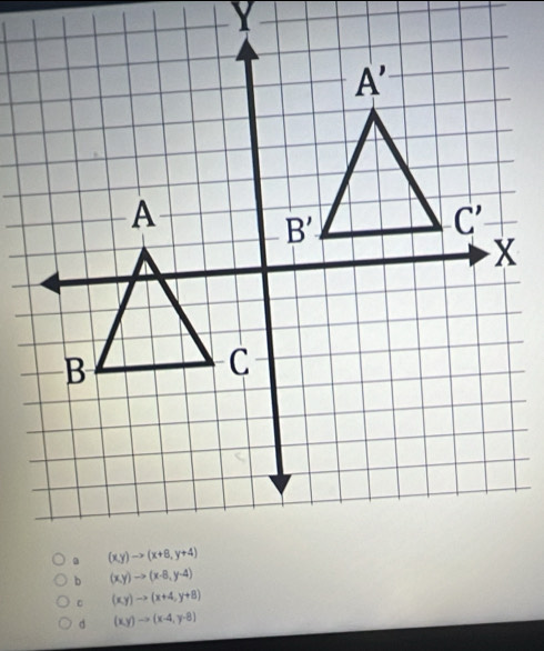 。 (x,y)to (x+4,y+8)
d (x,y)to (x-4,y-8)