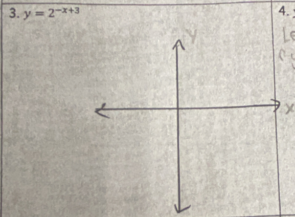 y=2^(-x+3) 4.