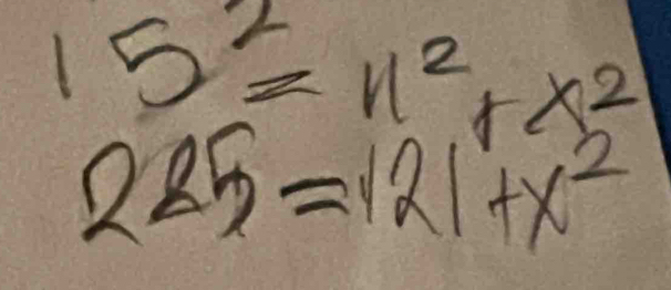 15^2=11^2+x^2_0
225=121+x^2