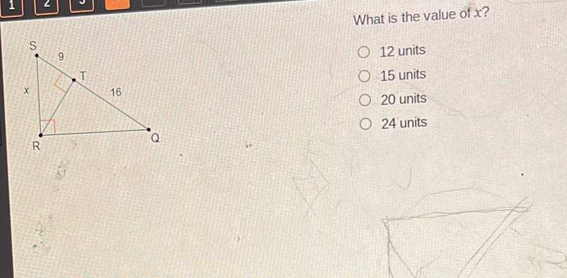 Solved: What is the value of x? 12 units 15 units 20 units 24 units [Math]
