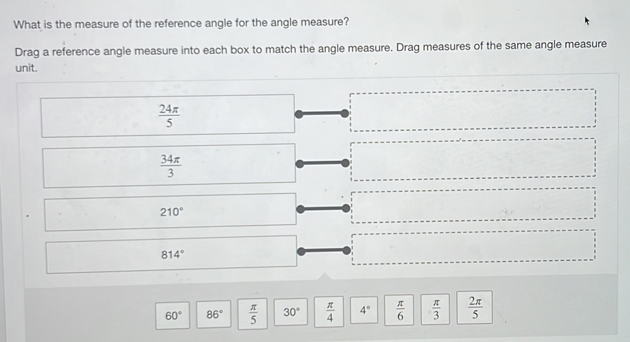 Solved: What is the measure of the reference angle for the angle ...