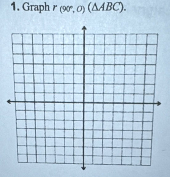 Graph r_(90°,O)(△ ABC).