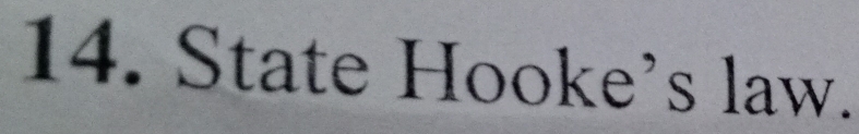 State Hooke’s law.