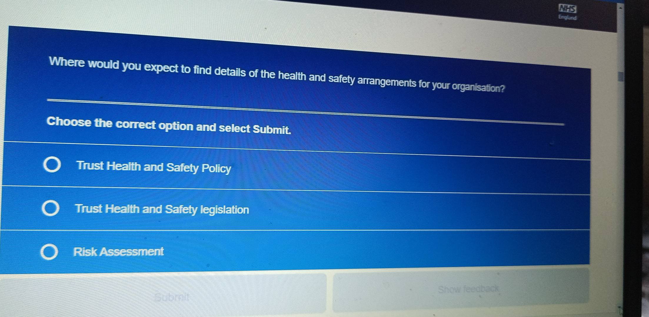 Solved: NHS England Where would you expect to find details of the ...