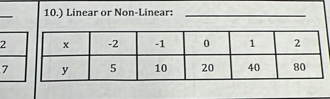 10.) Linear or Non-Linear:_