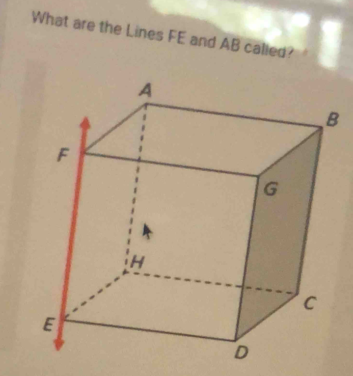 What are the Lines FE and AB called?