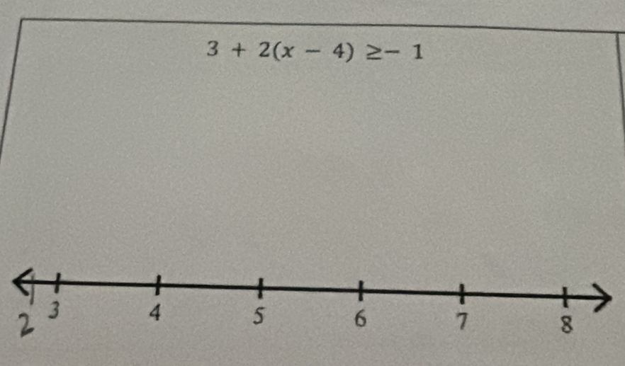 3+2(x-4)≥ -1