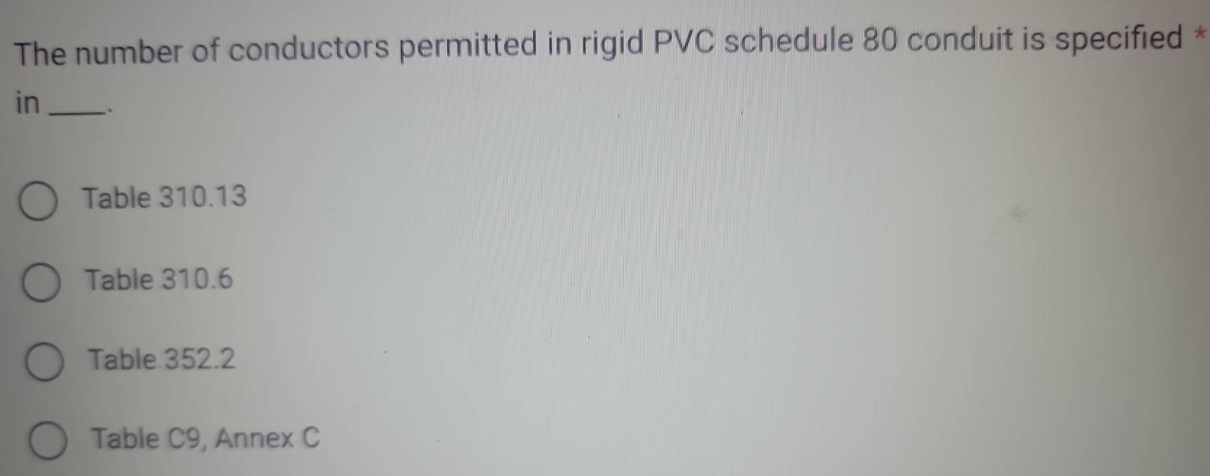 Solved: The number of conductors permitted in rigid PVC schedule 80 ...