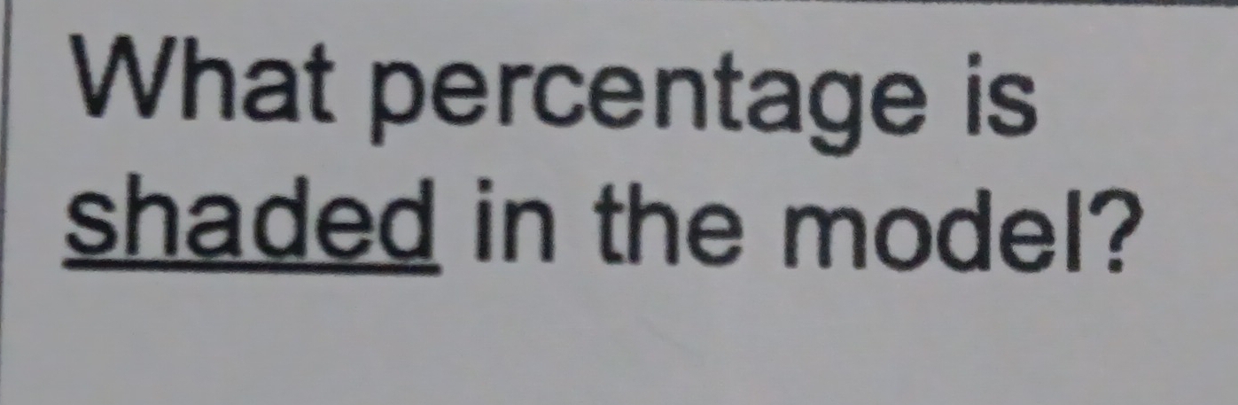 What percentage is 
shaded in the model?