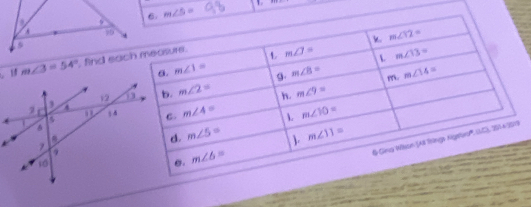 yD
s
m∠ 3=54° , And eac