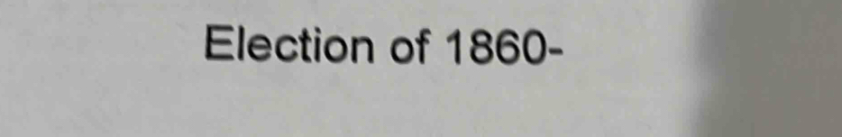 Election of 1860 -