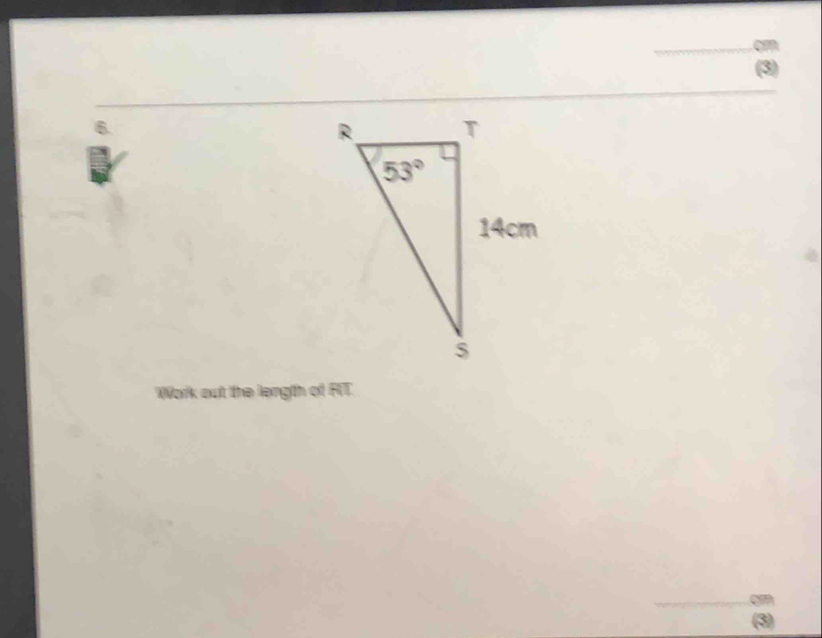 om
(3)
6
Work out the length of FIT.
(3)