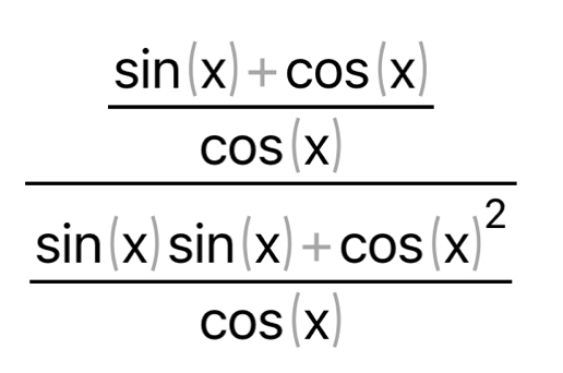 frac  (sin x+sin x))/cos x frac sin xsin (sin x+cos x)^2cos x