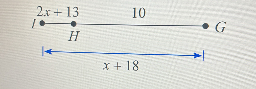 2x+13
10
I
G
H
x+18