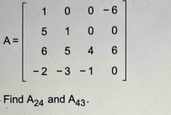 Find A_24 and A_43.