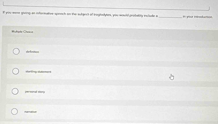 Solved: If you were giving an informative speech on the subject of ...