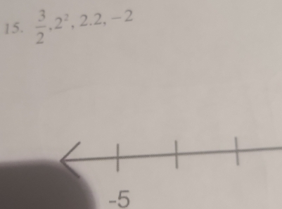  3/2 , 2^2, 2.2, -2
-5