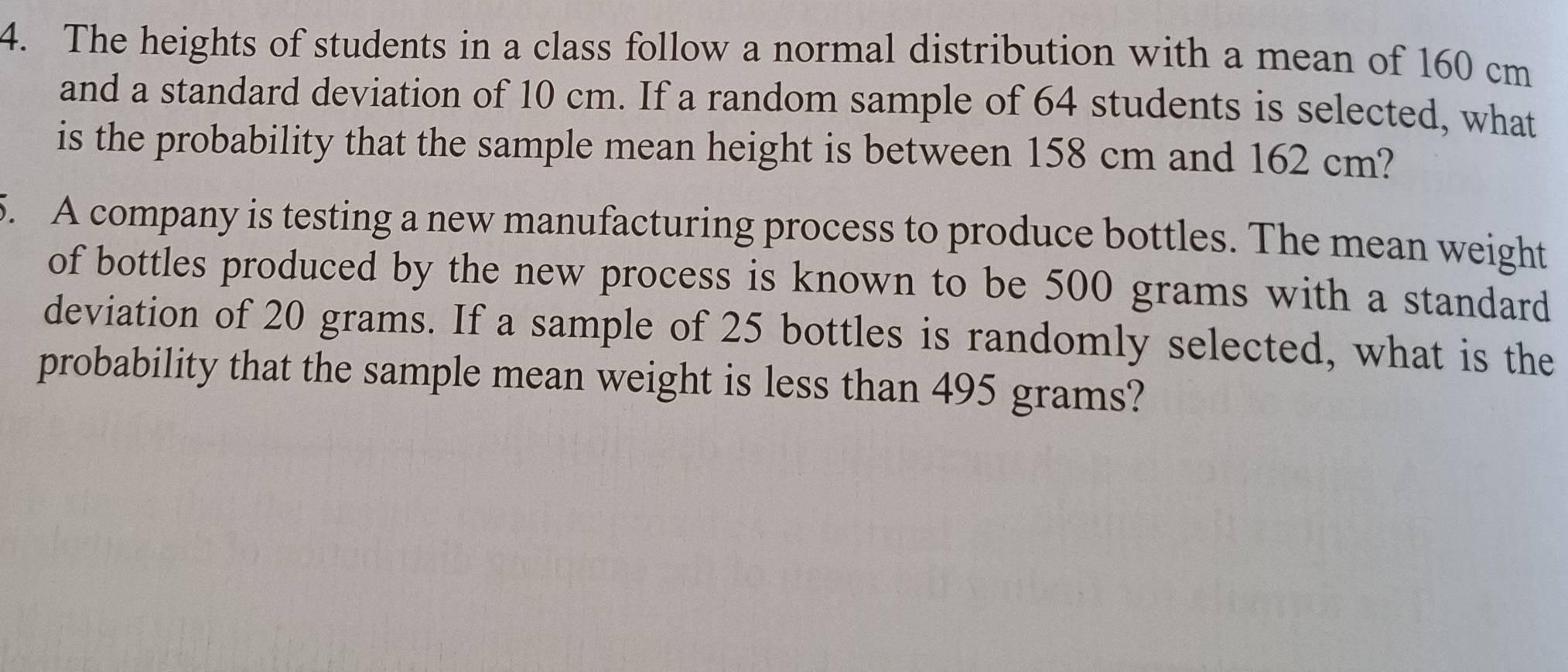 Solved: The heights of students in a class follow a normal distribution ...