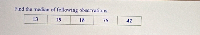 Find the median of following observations: