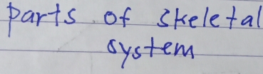 parts of skeletal 
system