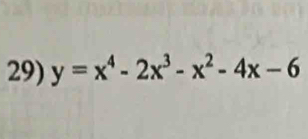 y=x^4-2x^3-x^2-4x-6