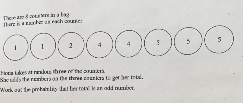 Solved: There are 8 counters in a bag. There is a number on each ...