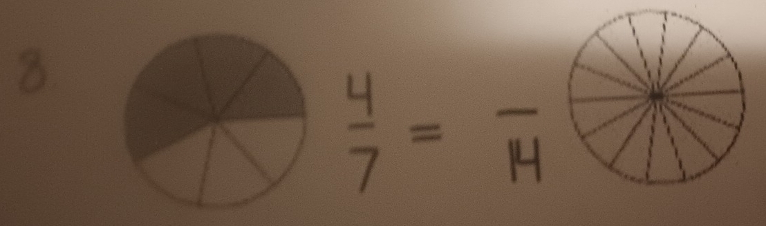  4/7 =frac 14