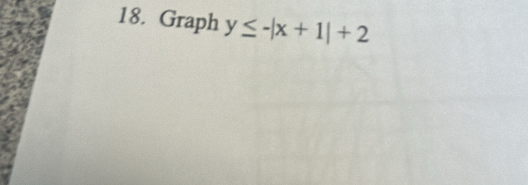 Graph y≤ -|x+1|+2