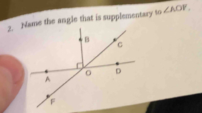 Name the angle that is supplementary to ∠ AOY.