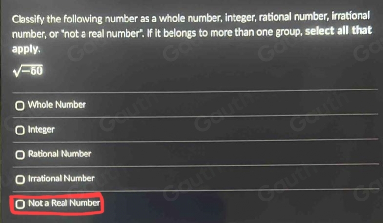 Solved: Classify the following number as a whole number, integer ...