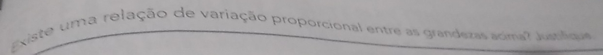 Existe uma relação de variação proporcional entre as grandezas adima? Justlique