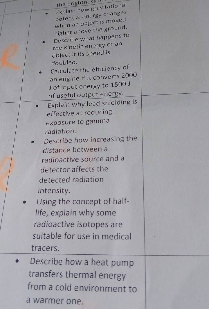 the brightness U 
Explain how gravitational 
rgy changes 
a warmer one.