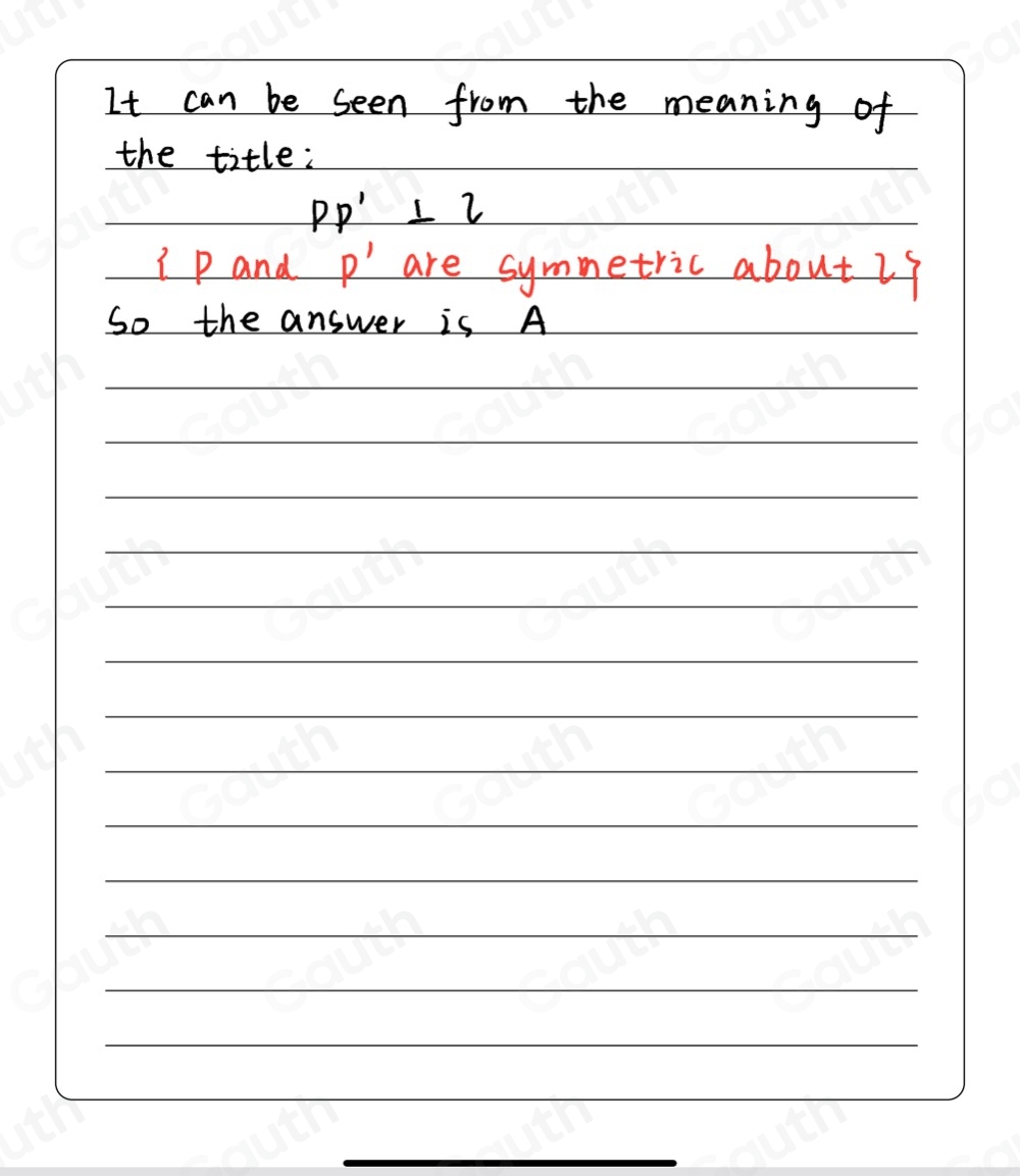 Solved: Shawn tried to define a reflection. For any point R on the line ...