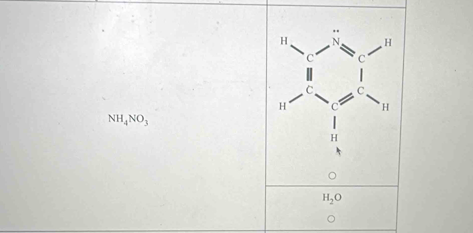 NH_4NO_3
H_2O