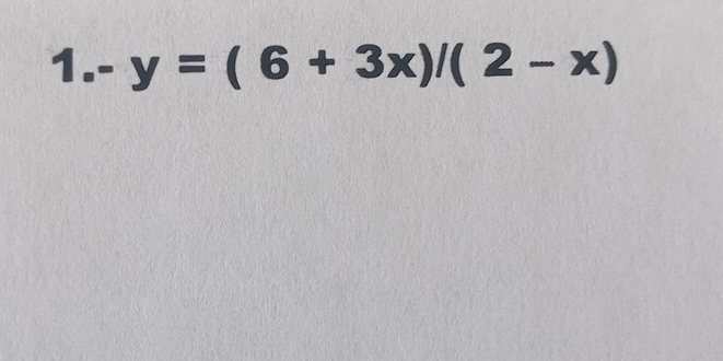 -y=(6+3x)/(2-x)