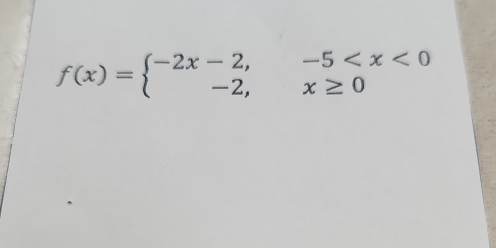 f(x)=beginarrayl -2x-2,-5