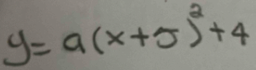 y=a(x+5)^2+4