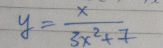 y= x/3x^2+7 
overline dx)