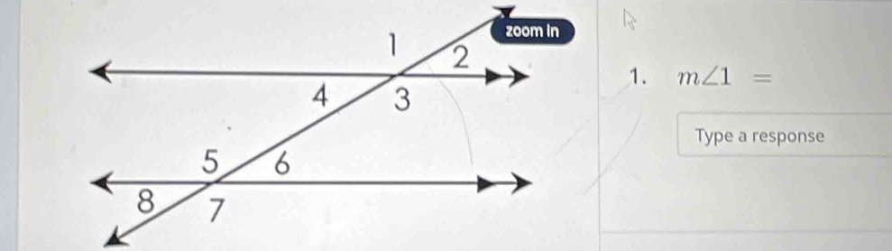 m∠ 1=
Type a response