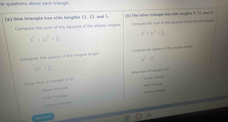 he questions about each triangle.
(
Dacheck