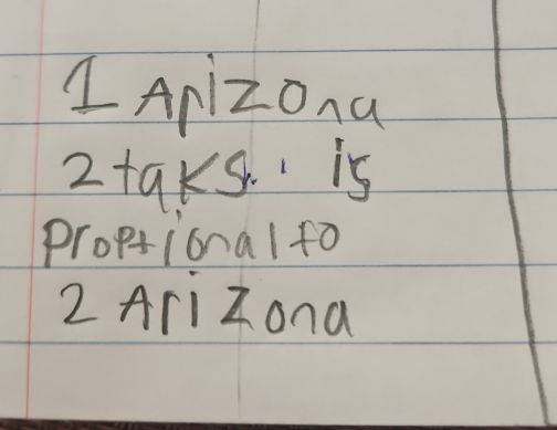 IArizona 
2taks. is 
proptional fo 
2 AriZona