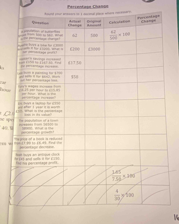 Percentage Change
ks
ear
hour
t £2
e sp 
40. 
m w