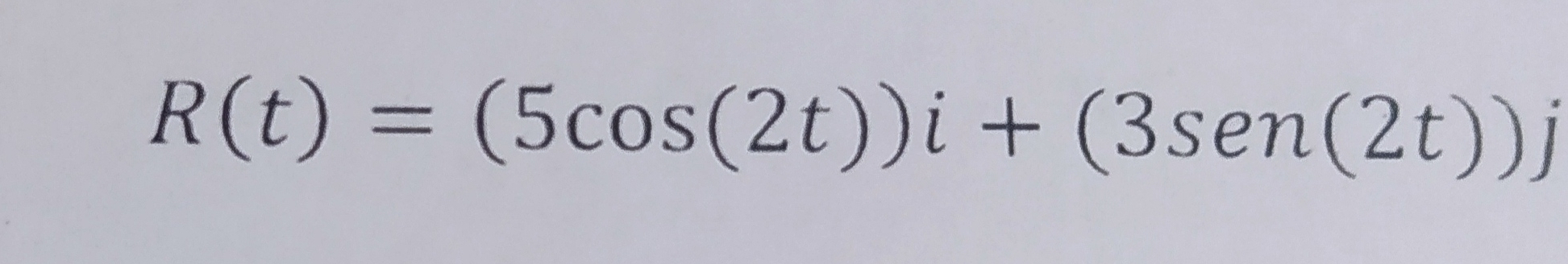 R(t)=(5cos (2t))i+(3sen(2t))j