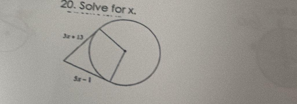 Solve for x.