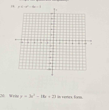 Write y=3x^2-18x+23 in vertex form.