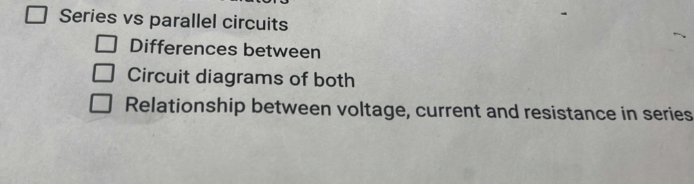 Solved: Series vs parallel circuits Differences between Circuit ...