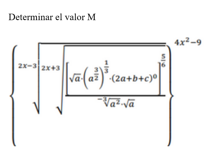 Determinar el valor M